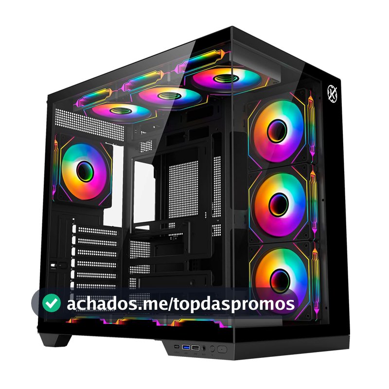 Gabinete Aquário Kalkan Skye ATX Vidro Temperado USB 3.0 Preto KLK00041