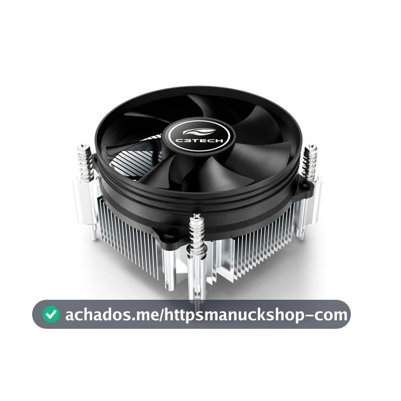 C3Tech Cooler FC-20BK para Processador Intel conector de 3 pinos com 7 lâminas 2200 RPM