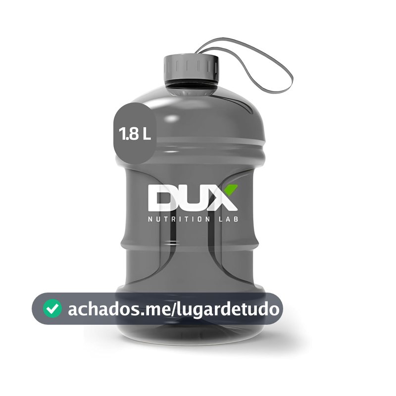 DUX HUMAN HEALTH Mini Galão 1875 mL – Garrafa Fumê Livre de BPA, Tampa Metálica, Ideal para Academia e Rotina Diária