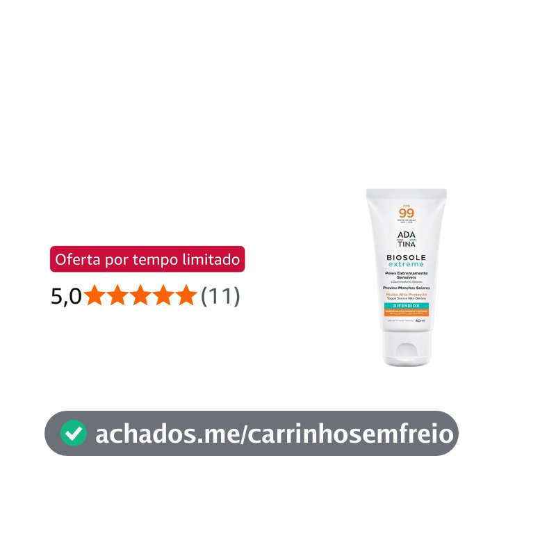 Protetor Solar Biosole Extreme FPS 99 Máximo Bloqueio Anti-melasma Ada Tina