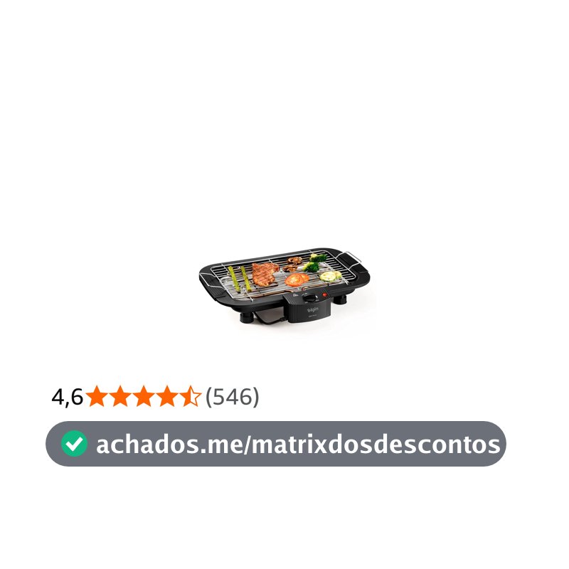 Churrasqueira Elétrica De Mesa Bbq Show Elgin 110V Com controle de temperatura, bandeja anti-fumaça e grelha removível