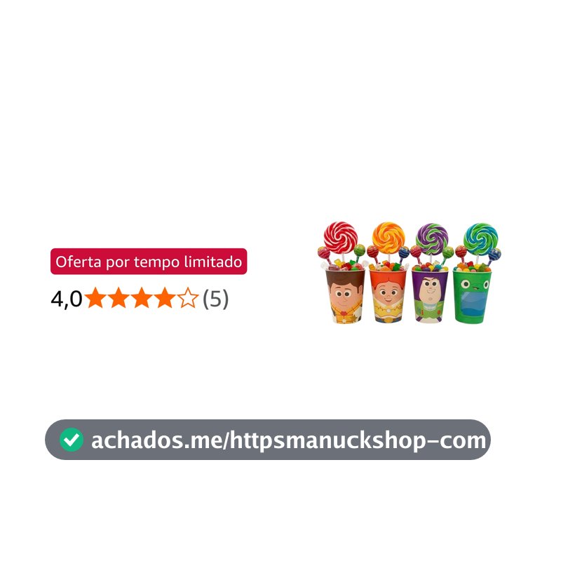 Plasútil Kit 4 Copos de Plástico Toy Story 5 Coleção Exclusiva Amazon