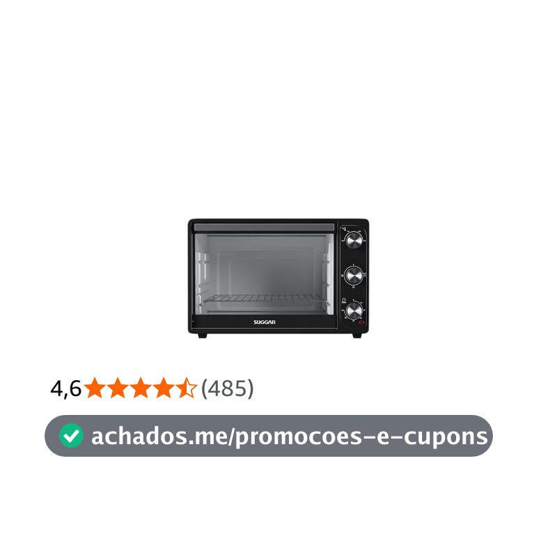 Forno Elétrico de Bancada 42L 220V Suggar Preto