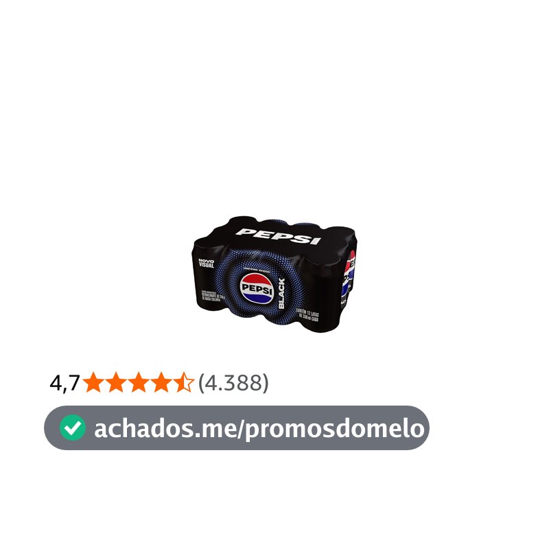 Refrigerante Zero Pepsi, Black, Lata 350ml, Pack com 12 unidades