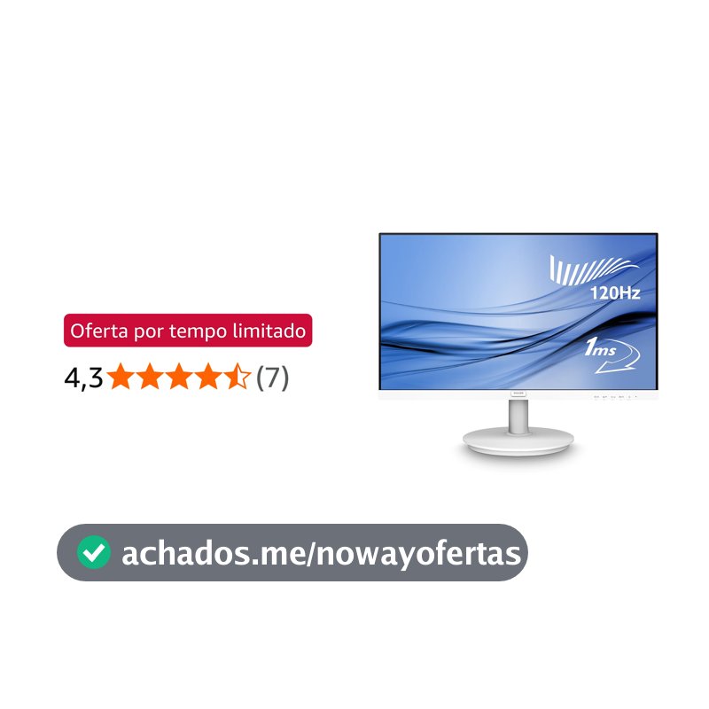 Monitor Branco Philips 22" 120Hz 1ms Gaming 221V8LBW3