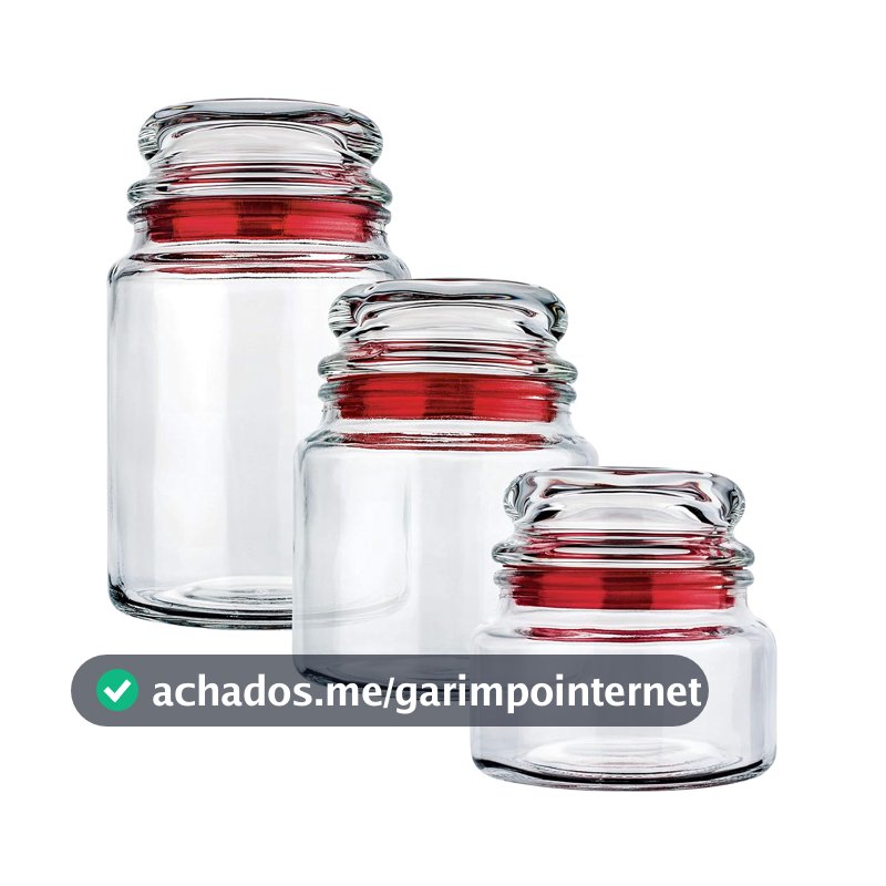 Euro Home - Conjunto com 3 Potes Multiuso de Vidro, Tampa Herméticas - VDR1129-VM