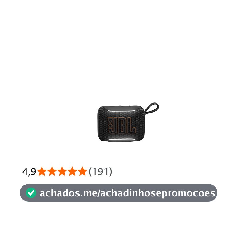 JBL Go 5 Caixa de Som Bluetooth Portátil à Prova d'Água Preta