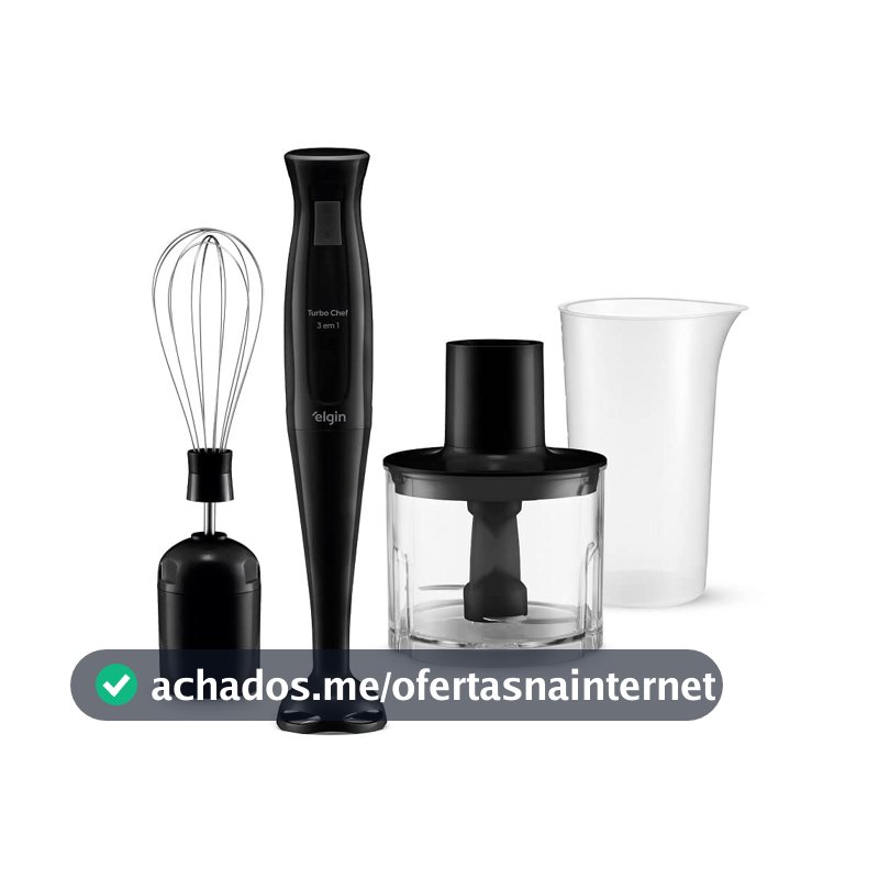 Mixer Vertical Turbo Chef Elgin 3 em 1 200W Preto 110v