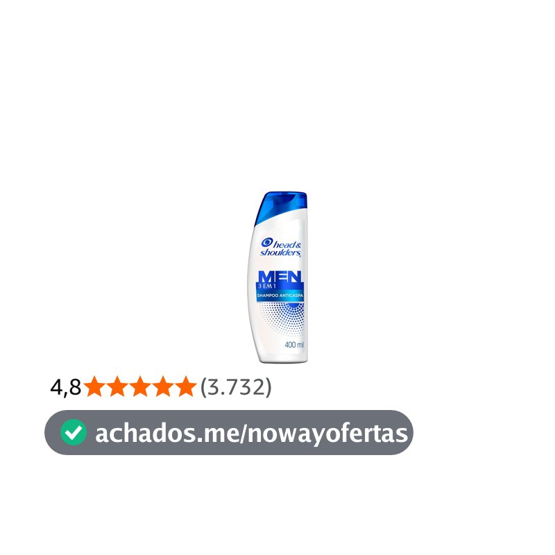 Head & Shoulders Shampoo Anticaspa Men 3 em 1, 400 ml