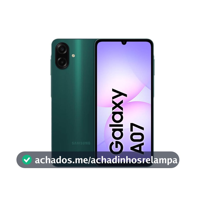 Celular Samsung Galaxy A07 128GB, 4GB, Câm. 50MP, Tela 6.7"- Verde