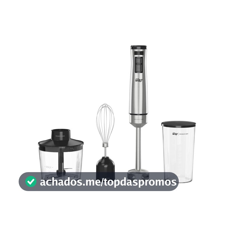 WAP Mixer Elétrico 3 em 1 com Processador, Miniprocessador e Batedor de Clara em Inox Prosdócimo WM1 600W 127V
