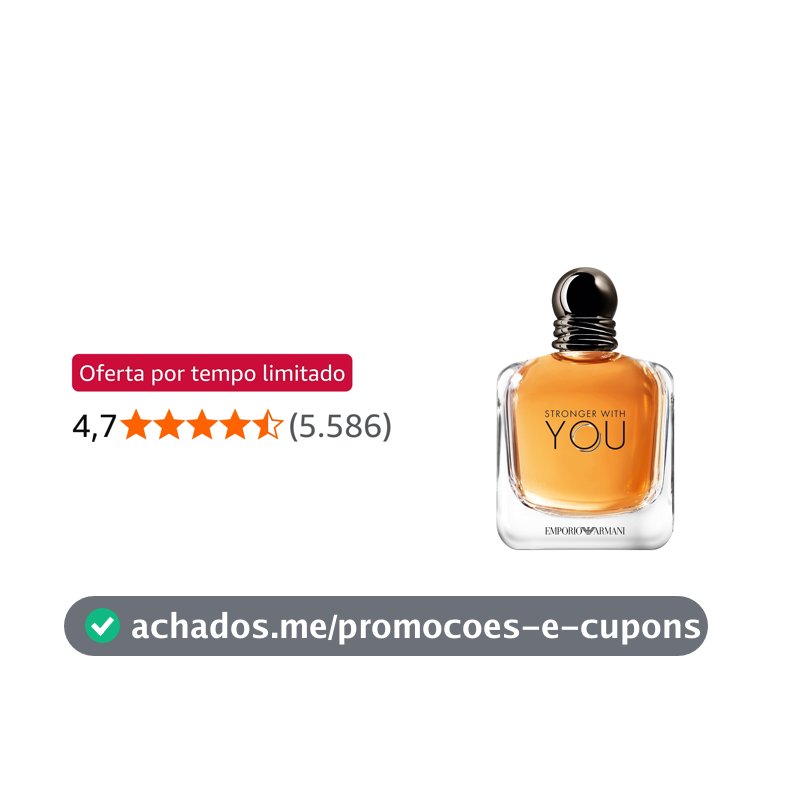 Armani Beauty, Stronger With You Eau de Toilette, Giorgio Armani Perfume Masculino, Fragrância Fougère Amadeirada com Notas Sálvia, Castanha, Baunilha e Lavanda
