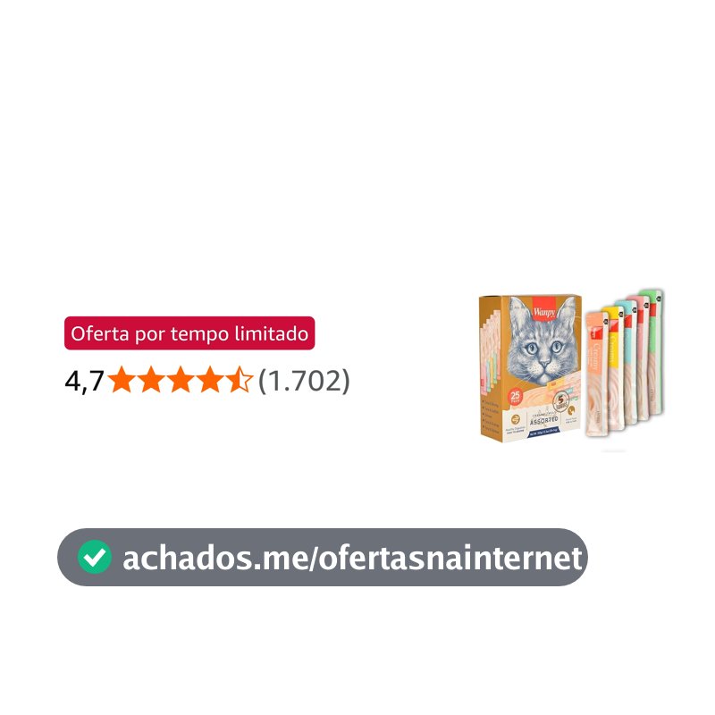 Petisco para gatos Wanpy Creamy Sabores Sortidos Pacote com 25 tubos de 14g - 350g