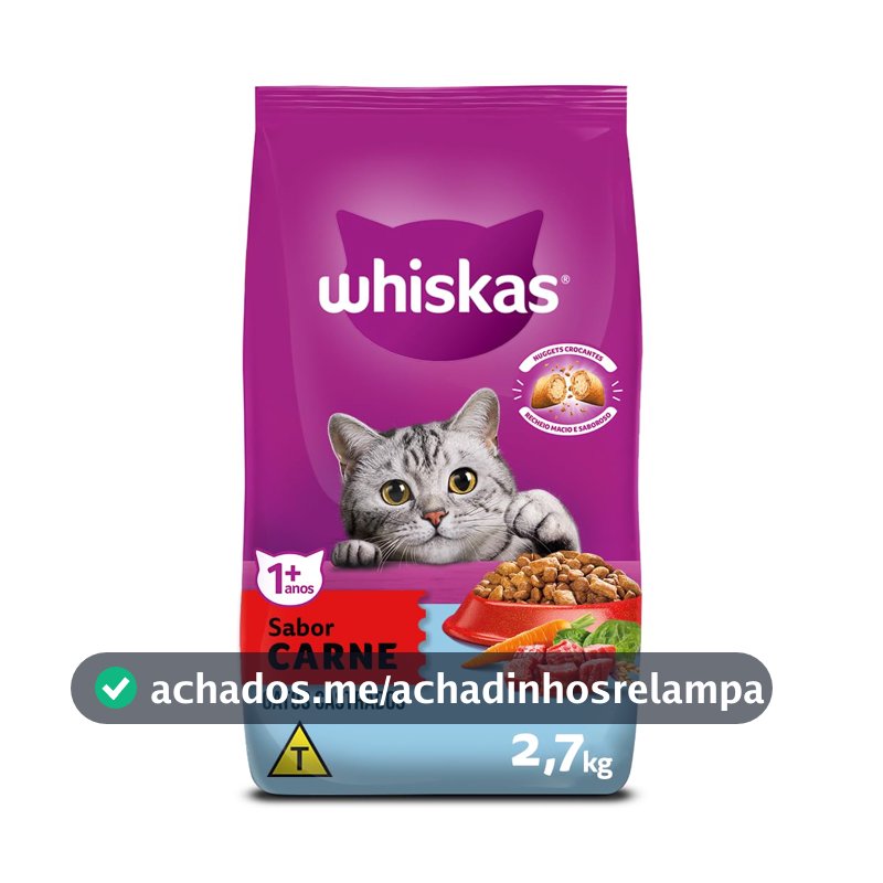 WHISKAS Ração Carne Gatos Adultos Castrados 2,7 kg