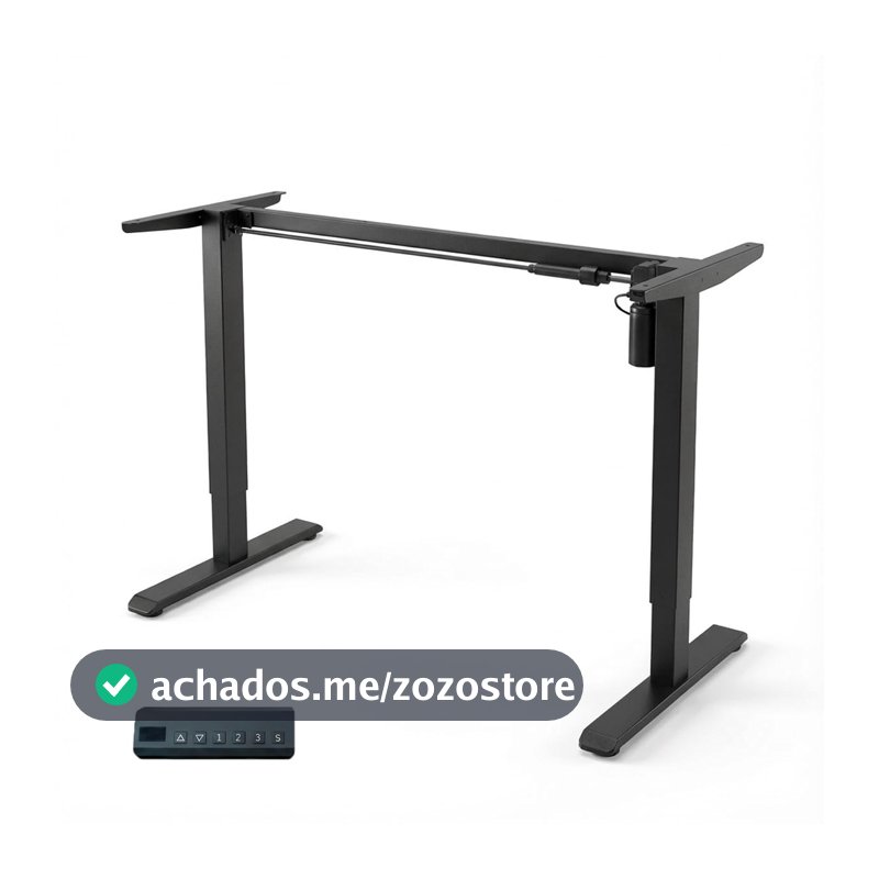 Estrutura de Mesa Elétrica Ajustável para Trabalho em Pé e Sentado – 3 Configurações de Memória, Altura de 72cm a 120cm, Base Ergonômica e Design Silencioso para 110v e 220v (preto)