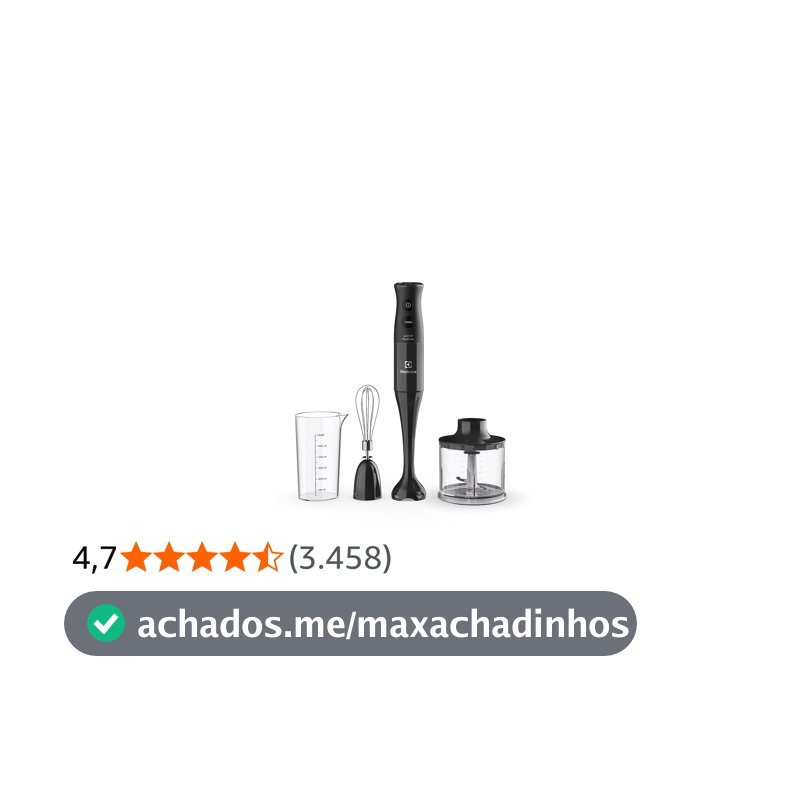 Mixer Misturador Multiuso Electrolux 3 em 1 400W 2 velocidades 3 acessórios mini processador capacidade resistente temperatura 600ml livre BPA EIB10 preto 127v