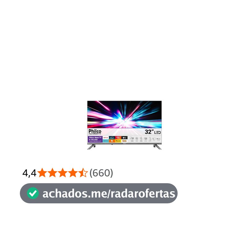 Smart TV 32" Philco Roku TV Dolby Áudio HDR10 P32CRB