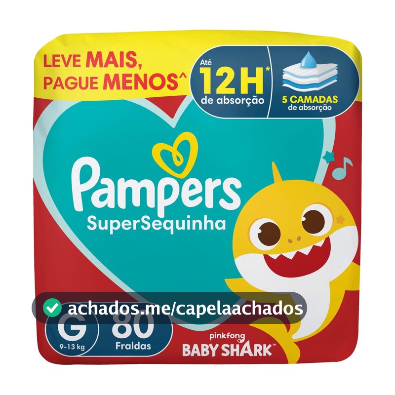 Fralda Pampers Supersequinha Tamanho G 80 Unidades