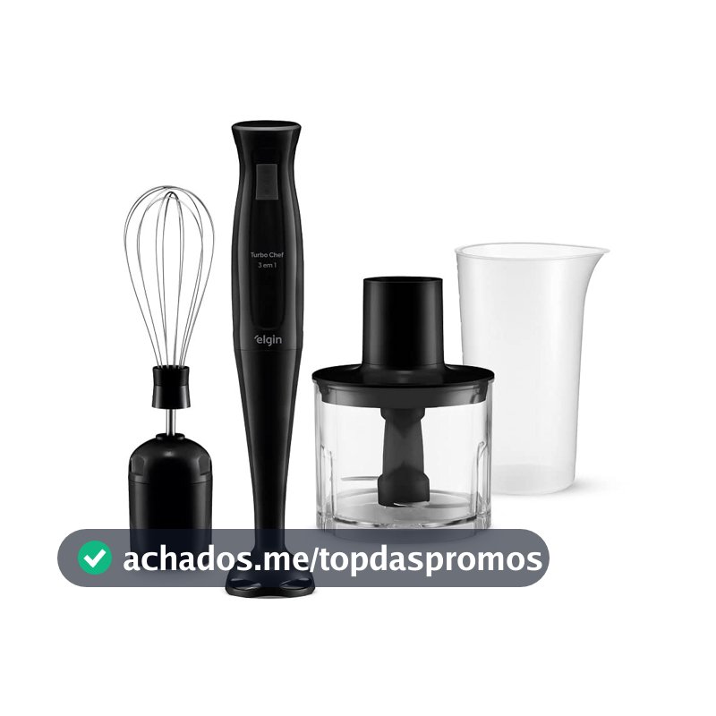 Mixer Vertical Turbo Chef Elgin 3 em 1 200W Preto 110v