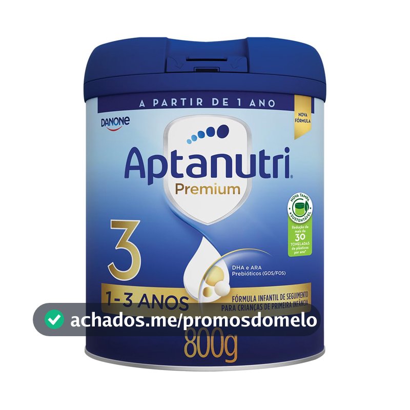 Danone Nutricia - Aptanutri Premium 3, 1-3 anos, Fórmula de Seguimento, 800g