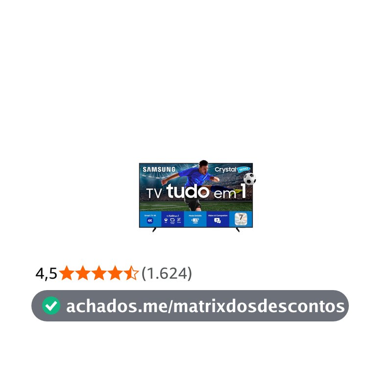 Samsung Smart TV 75" Crystal UHD 4K U8100F 2025