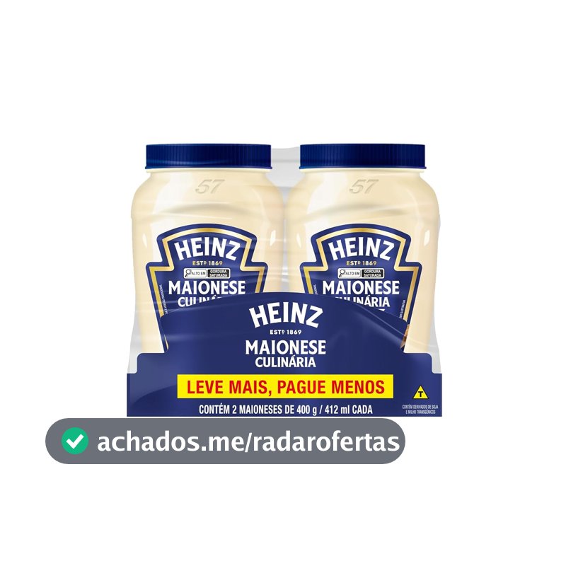 Heinz Pack Maionese Tradicional, 400G - 2 unidades
