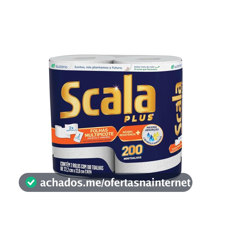Papel Toalha Scala Plus, Multipicote, 200 Toalhas