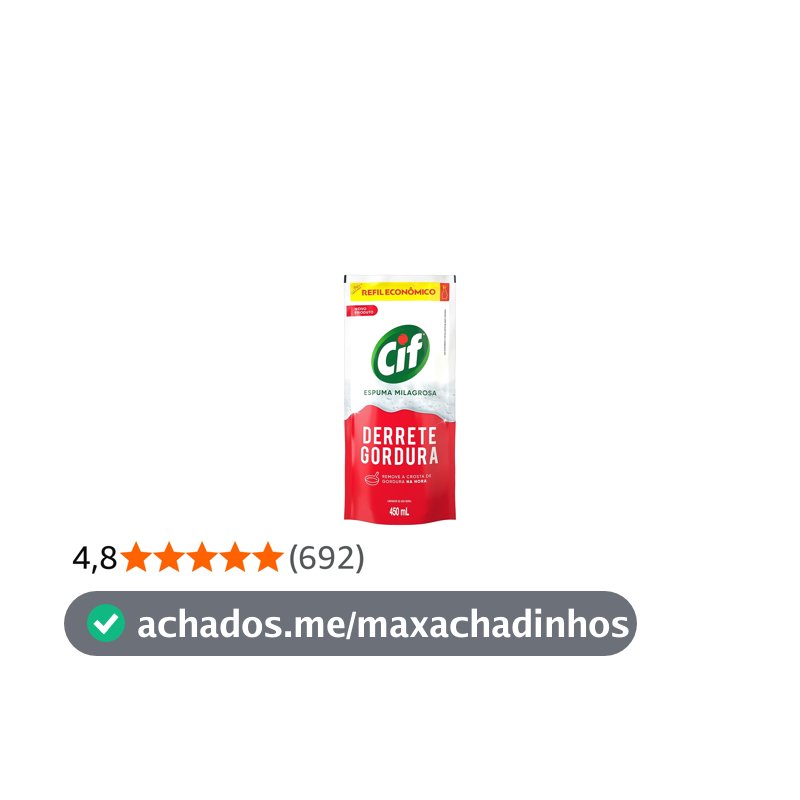 Limpador Especialista CIF Derrete Gordura 450 ml Refil Econômico (Packaging May Vary)