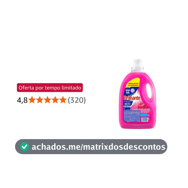 Brilhante Lava-Roupas Líquido Perfume e Cuidado Extraordinário 5L