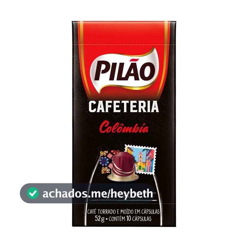 Café em Cápsula Torrado e Moído Pilão Cafeteria Colômbia Caixa 52g 10 Unidades