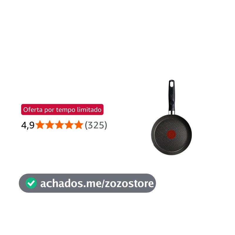 Frigideira Rochedo Robusta Grafite 20cm com Antiaderente Resist 3X, Reforçado com Partículas Minerais, Alta Espessura, Base Limpa Fácil e Thermo-Sinal