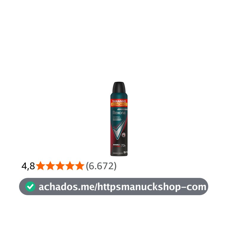 Rexona Antitranspirante Masculino Aerossol Antibacterial e Invisible 250 ML, Leve Mais Pague Menos, Embalagem Pode Variar