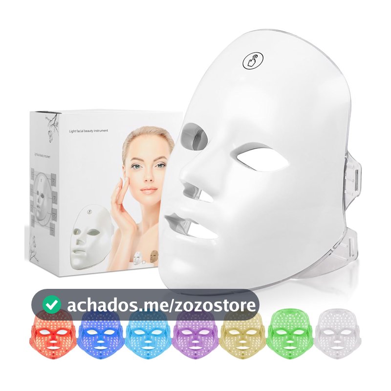 Máscara LED Facial 7 Cores Wireless com Tecnologia Photon