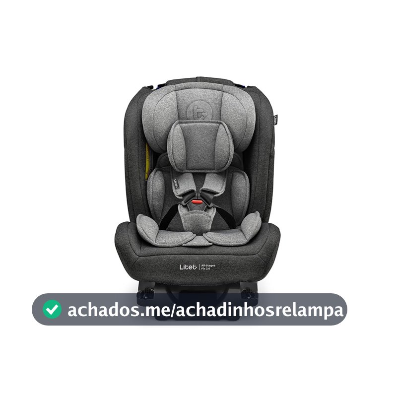 Cadeira para Auto 0-36Kg Isofix Litet All Stages Fix 2.0 Preta e Cinza - BB452