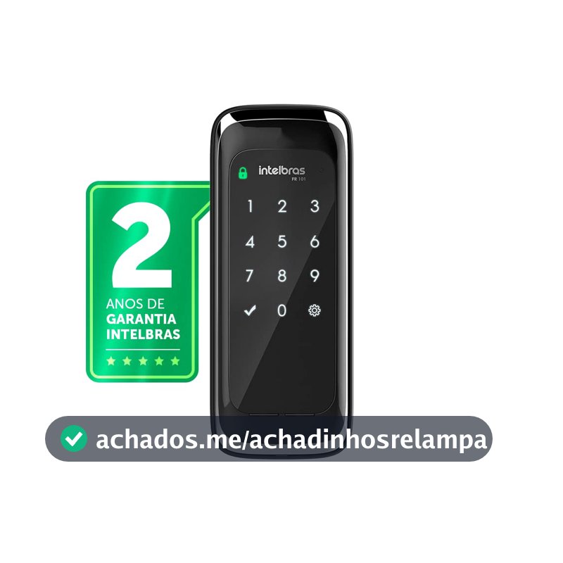 Fechadura Digital de Sobrepor Touch Screen FR 101 Preto Intelbras