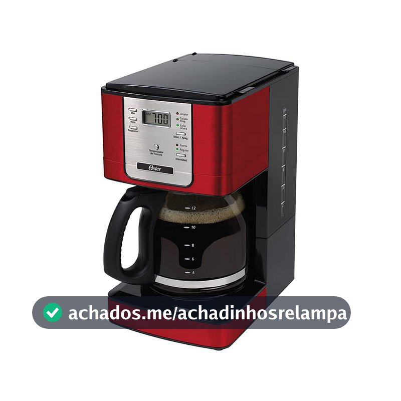 Oster Cafeteira Flavor Programável, 1,5L, 110V, Vermelha/Preto, 1000W, BVSTDC4401RD