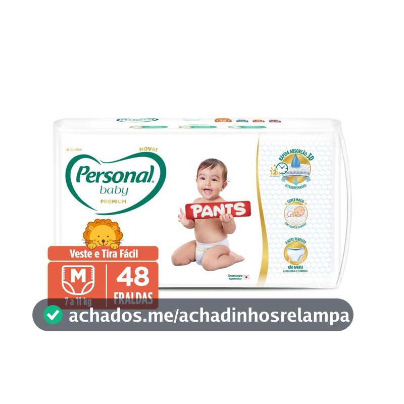 Personal Fralda Baby Premium Pants M, 48 Unidades