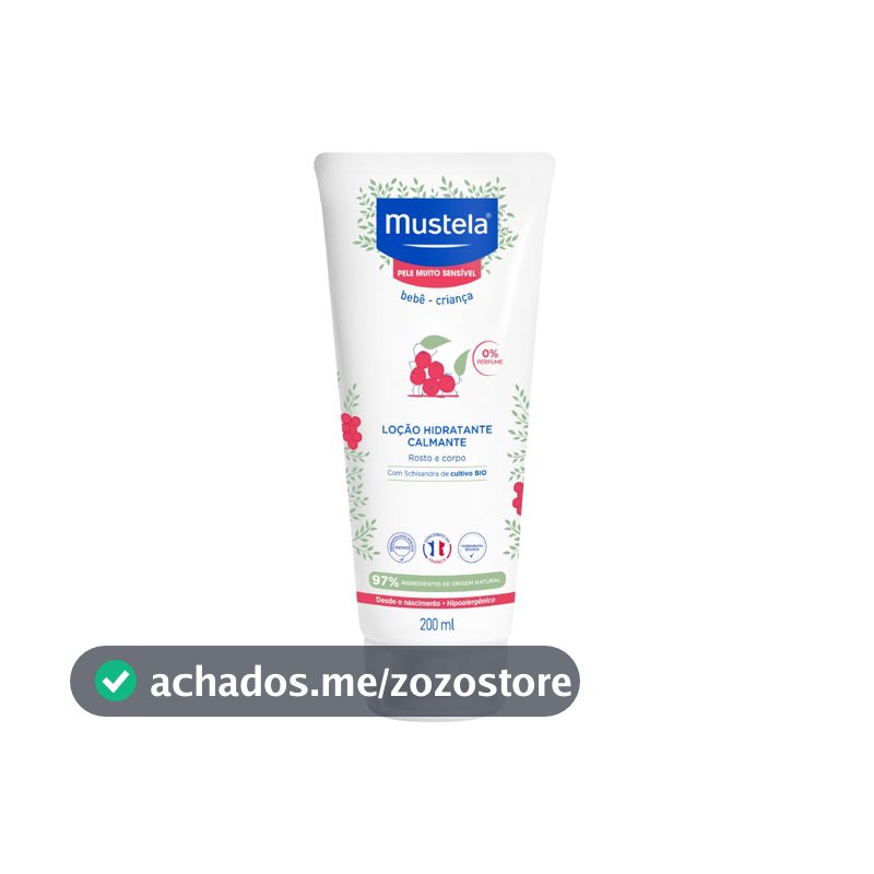 Hidratante e Calmante sem Fragrância para Pele Muito Sensível/Sensibilizada dos Bebês e Crianças, Mustela Bebê, Rosa, Médio/200 ml