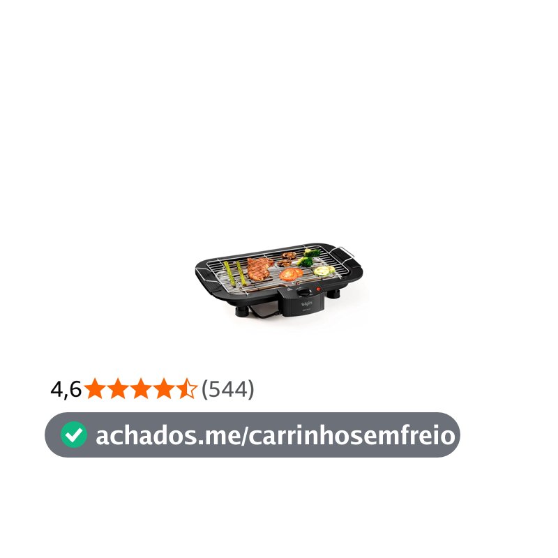 Churrasqueira Elétrica De Mesa Bbq Show Elgin 110V Com controle de temperatura, bandeja anti-fumaça e grelha removível