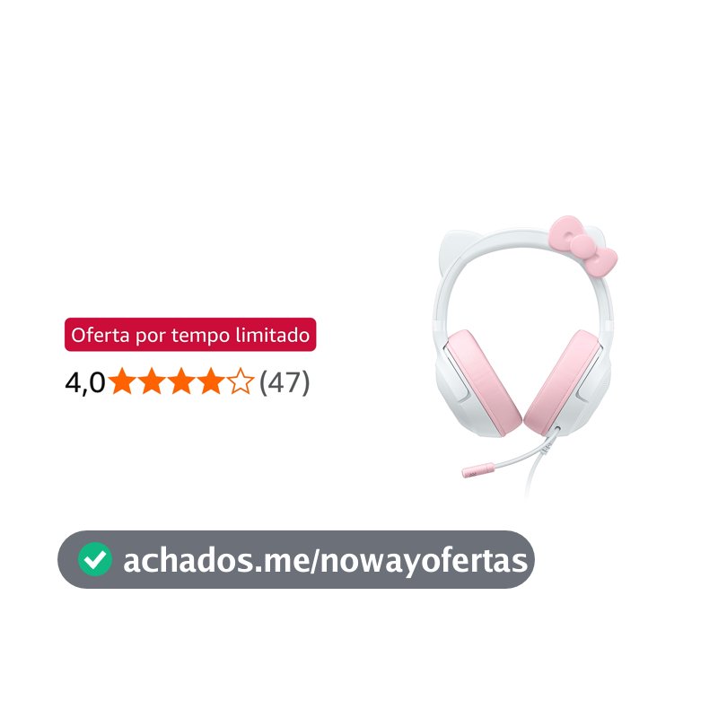 Razer Kraken Kitty V2 – Fone de ouvido USB com fio para jogos com orelhas Hello Kitty, iluminação reativa Chroma RGB Stream, microfone cardioide HyperClear, drivers Triforce de 40 mm, surround 7.1