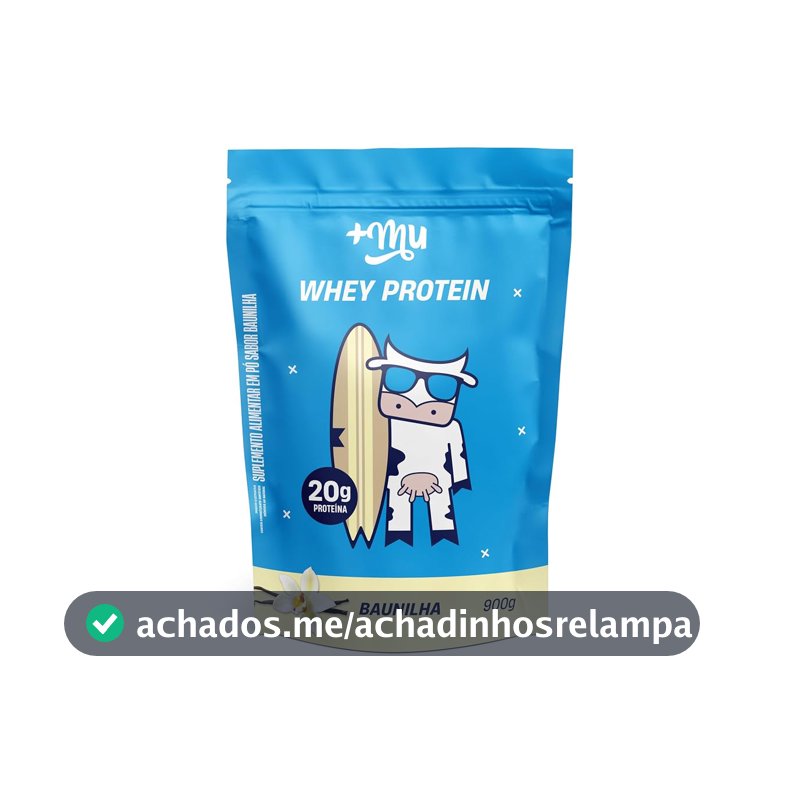 Whey Concentrado, Mais Mu, Sabor Baunilha, 20g de proteína - 900g