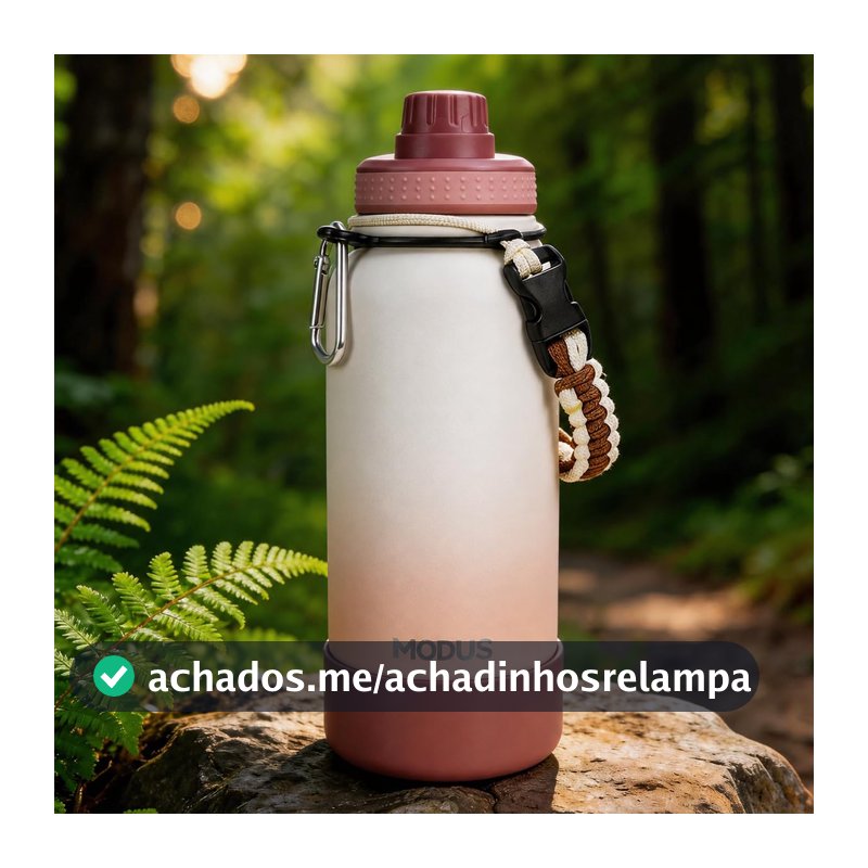 950ml Garrafa Térmica de Aço Inoxidável com Alça Paracord