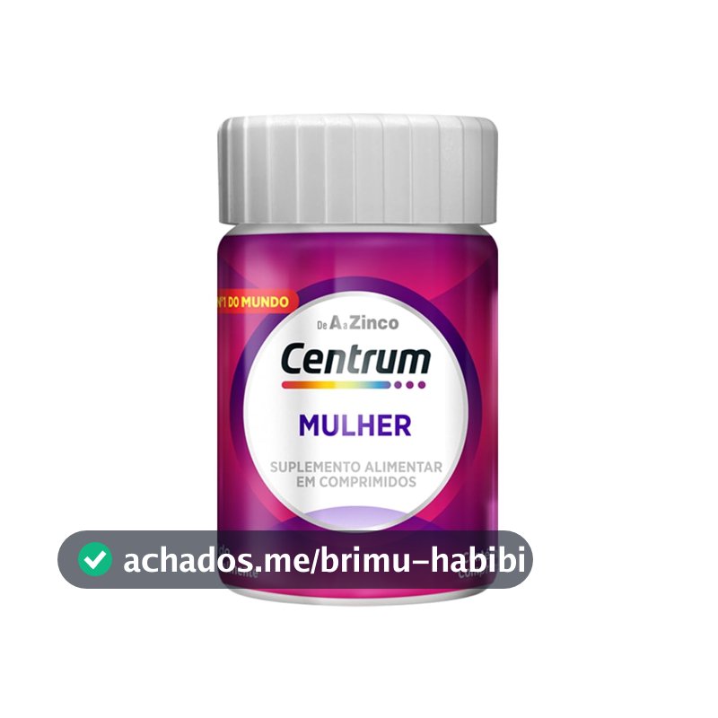 Centrum Mulher Multivitaminico Diário, com Magnésio, Vitamina D e Vitamina B12, 30 Comprimidos