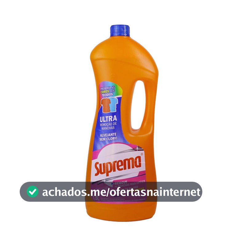 Suprema Alvejante Sem Cloro Remoção De Manchas/Roupas Coloridas 1.5L - Nova embalagem (Pode variar)