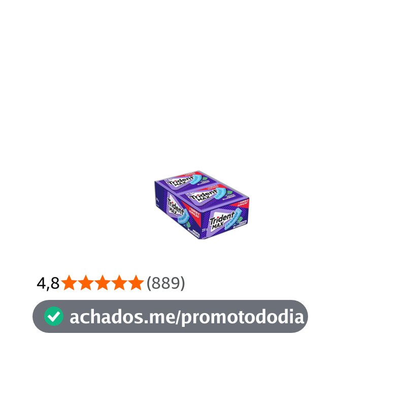 Chiclete Trident Max Menta Blueberry Sem Açúcar - Caixa com 14 unid. de 16,5g