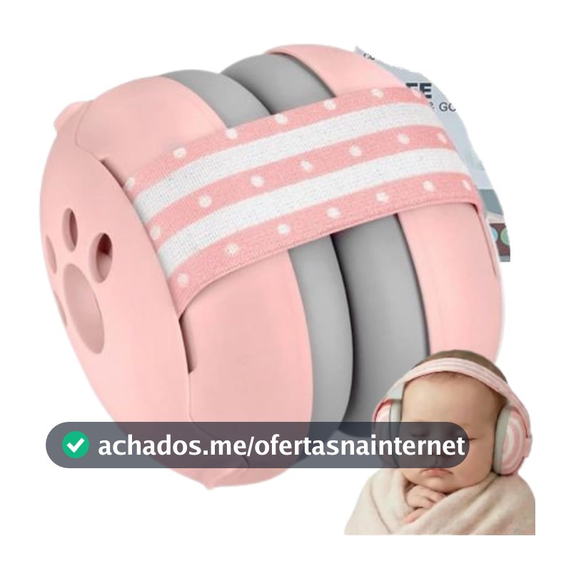 Abafador Protetor de Ruídos Infantil Bebê Ajustável Protetor Auricular de Som para Crianças e Recém-Nascidos Acalma e Protege Audição Ideal para Autismo, Viagens e Sono Fone Abafador de som