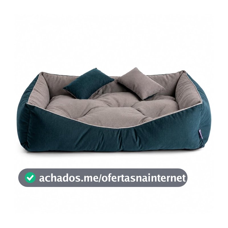 Cama Pet Suede Caminha Cachorro Gato Lavável Impermeável (Azul Grande)
