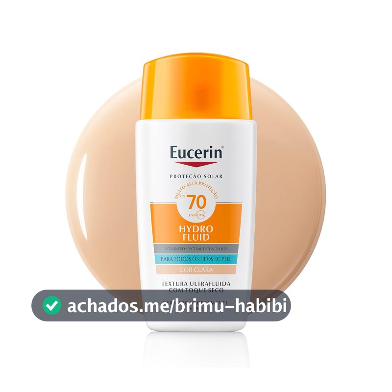 Eucerin Sun Protetor Solar Hydro Fluid Facial Cor Clara FPS70 50ml