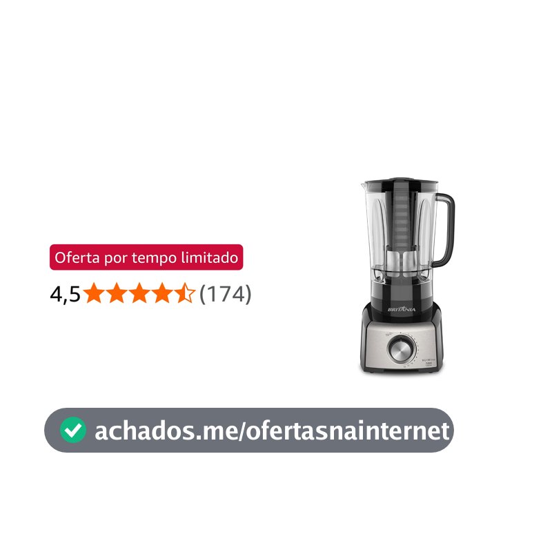 Britânia Liquidificador BLQ1380P Pro Maxx 6 Inox 3L 1200W 220V