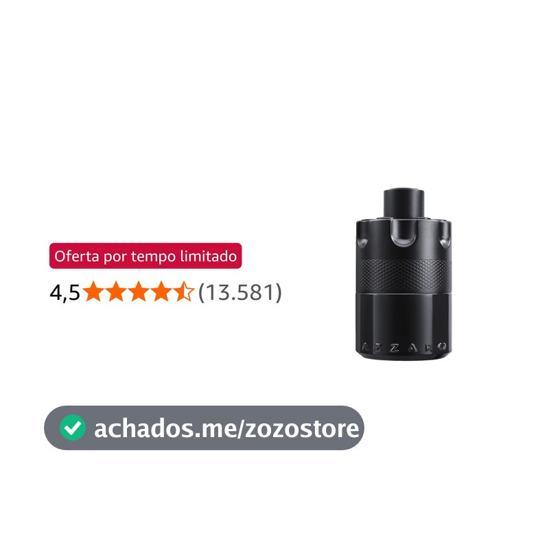 Azzaro, The Most Wanted Intense, Perfume Masculino, Fragrância Ambarada Amadeirada com Cardamomo e Toffee, Eau de Parfum com Longa Fixação, Ideal para noites frias